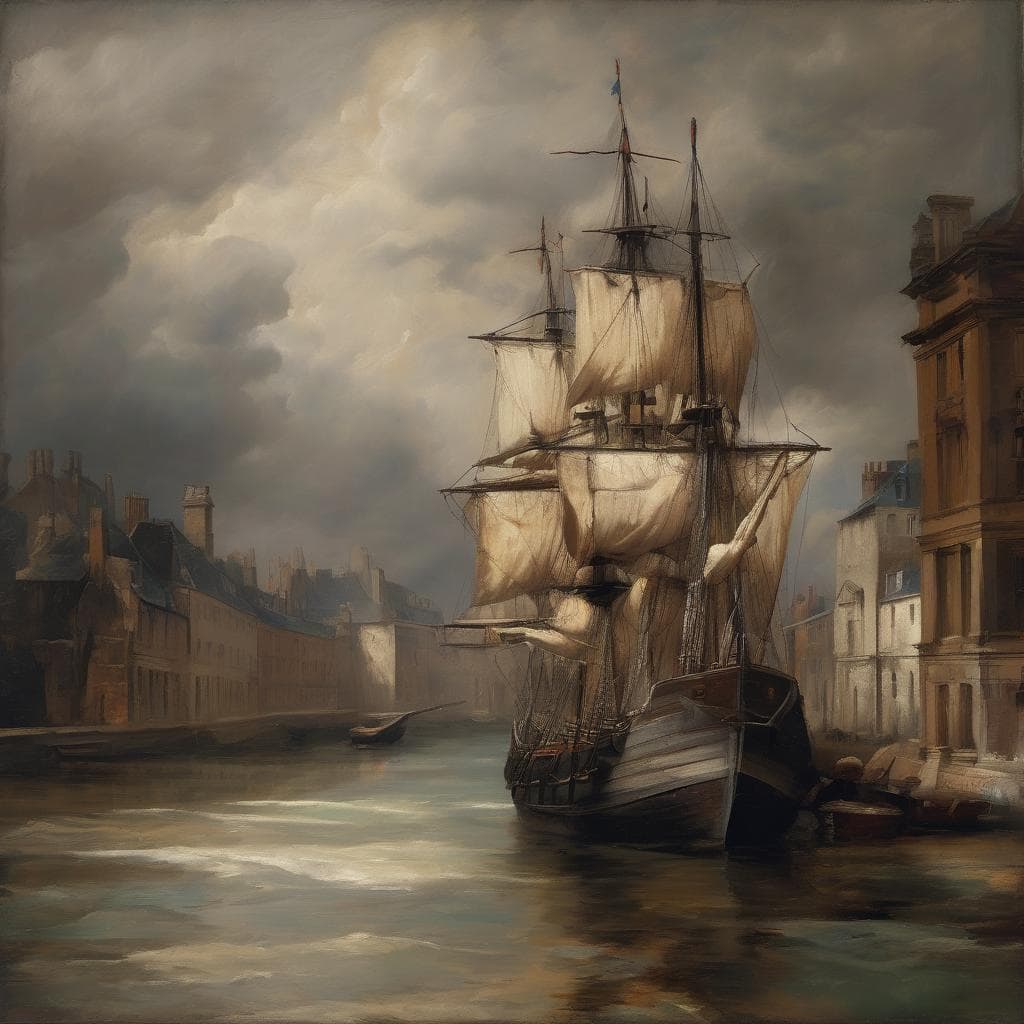 Γαλάζιο ηλιοβασίλεμα, ιστορικό καράβι, τέχνη και έργα που άλλαξαν την τέχνη, πρωτοποριακοί καλλιτέχνες, ναυτική ιστορία, καλλιτεχνική δημιουργία.