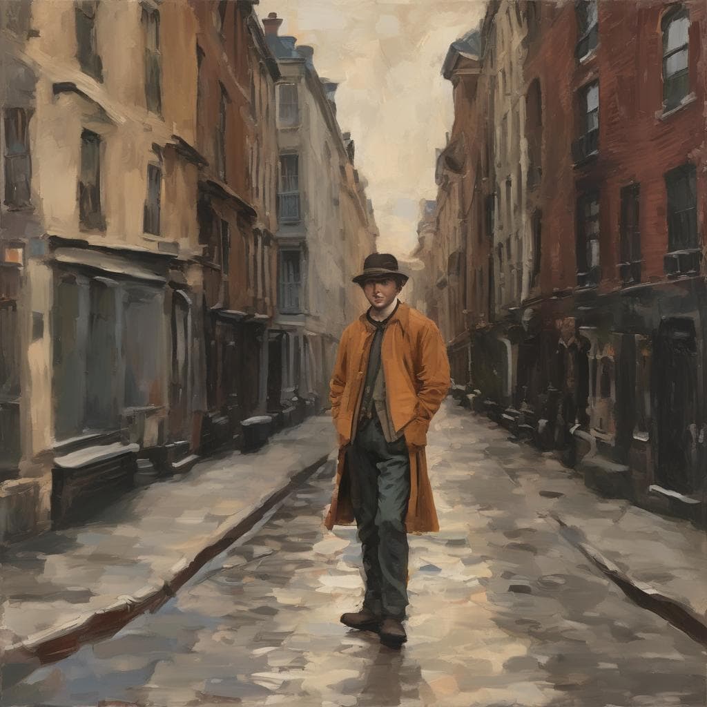 Παράξενος άνθρωπος σε αστικό τοπίο, έμπνευση από έργα τέχνης, μοντέρνα τέχνη, ζωγραφική, αστική ζωή, καλλιτέχνες και έργα που άλλαξαν την τέχνη.